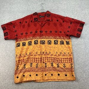 Vintage No Boundaries Shirt Men's XL Dragon Hawaiian Tropical Fire Streetwear